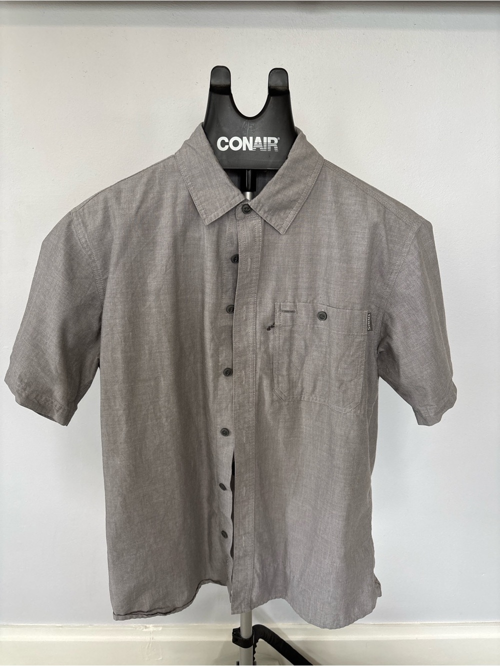 Simms Gray Short-Sleeve Button-Down Shirt